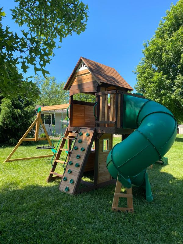 cedar cove wooden swing set