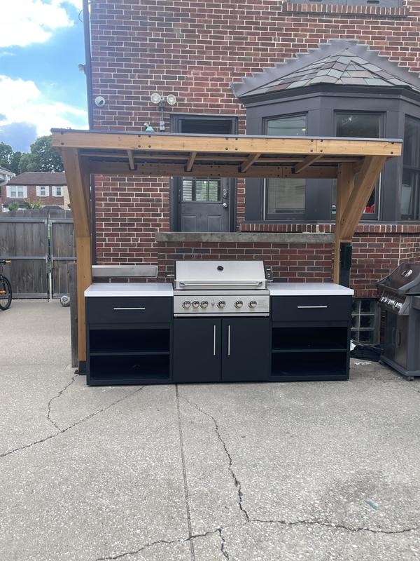 Backyard Discovery Timber Rock Outdoor Grill Cook Station 52.9-in W ...