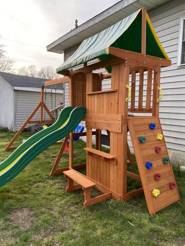 Backyard discovery somerset all shop cedar wood playset swing set