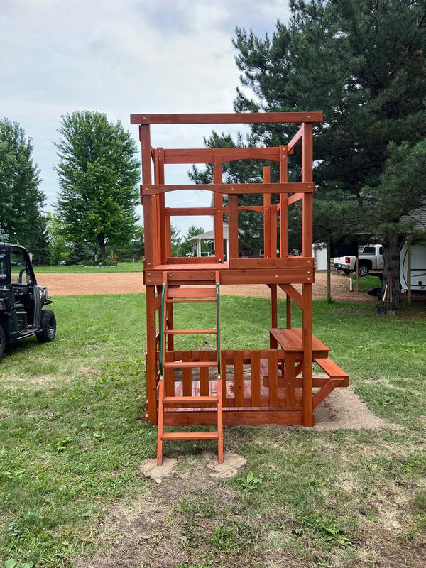 Backyard Discovery Skyfort II Residential Wood Playset with Slide