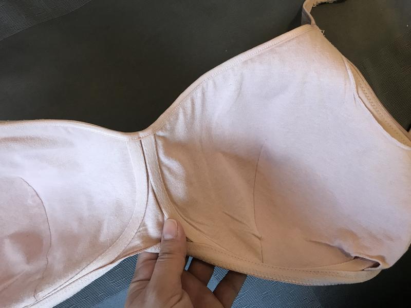 Inside cotton lined and even has side slit for multi use foams or since a post surgery bra prosthetic. I don’t need to add anything but love this bra.