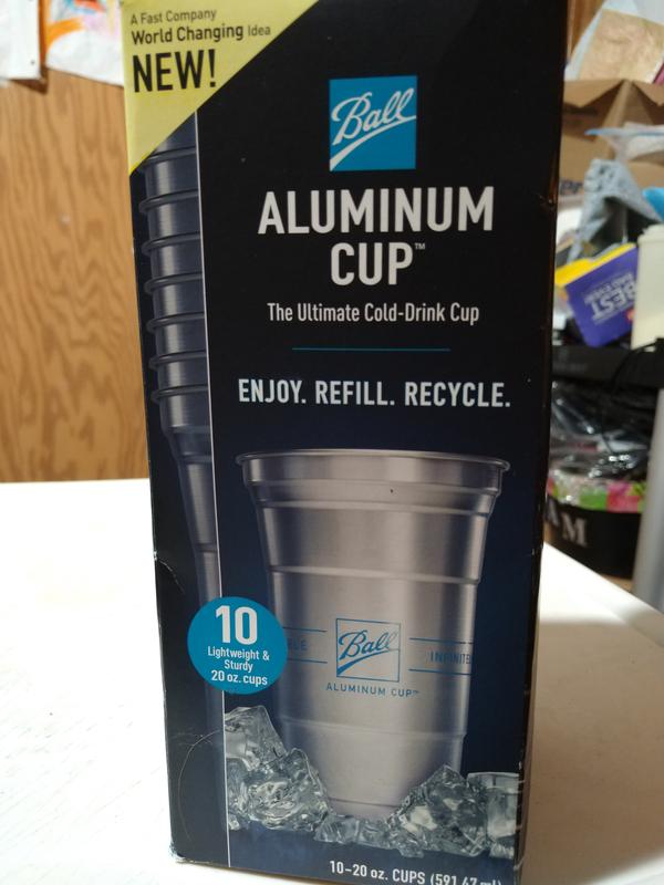Ball Aluminum Cups - The Ultimate 100% Recyclable Cold-Drink Cup - 20 oz -  10 Pack