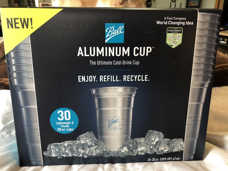 Ball Aluminum Cup Recyclable Party Cups, 16 oz. Cup, 30 Cups Per Pack 16  oz. Ball Logo 30-Count