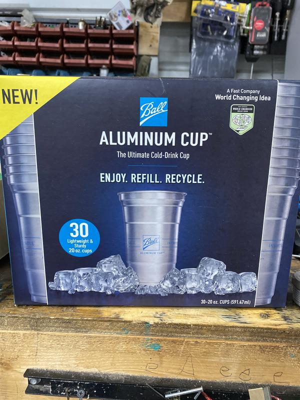 Ball Aluminum Cup Recyclable Party Cups, 16 oz. Cup, 30 Cups Per Pack 16 oz.  Ball Logo 30-Count