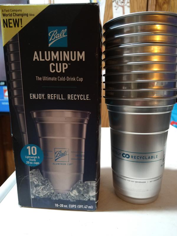 Ball Aluminum Cup, Disposable Recyclable Cold-Drink Cups, 16 oz. Cups, 12  Count