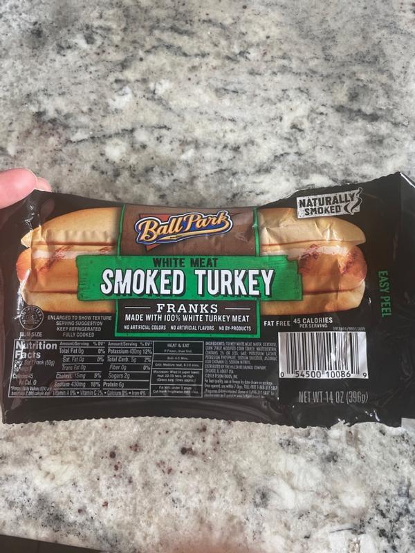 Ball Park® Bun Length Smoked White Meat Turkey Hot Dogs, 8 ct / 14