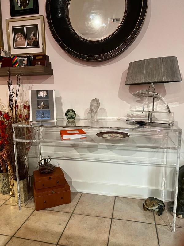 Link acrylic deals console table