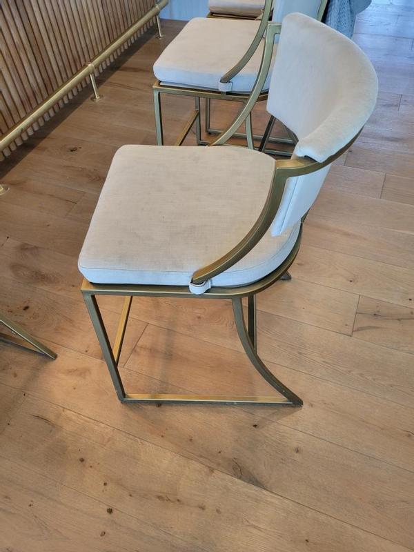 Allister Custom Upholstered Bar Stool in Brass