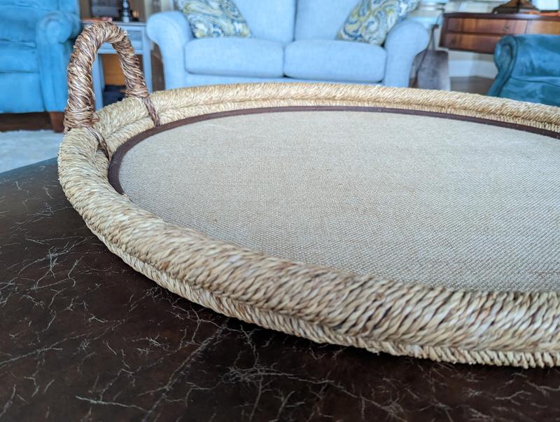 Woven Ottoman Round Serving Tray