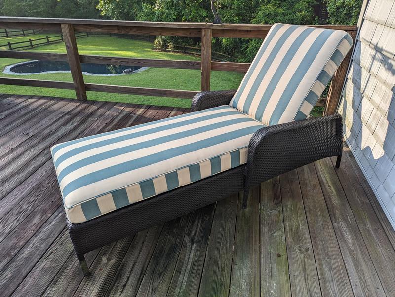 Outdoor Chaise Cushion with Knife Edge Welts European Inspired