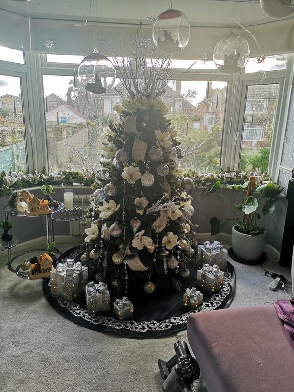Boules de Noël dorées brillantes et mates (lot de 4) | Décorations de