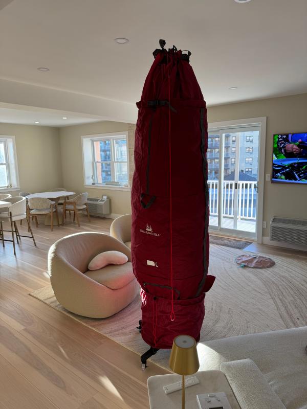 Housse De Rangement Sapin Noël 135x38x54cm - Étanche - Zip Et Poignées - Rouge