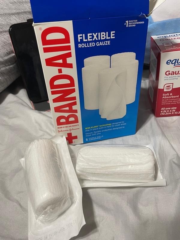 Flexible Rolled Gauze Bandage Roll for First Aid| BAND-AID Brand