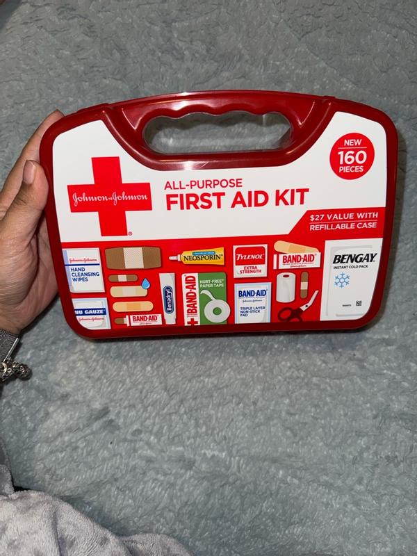 All-Purpose First Aid Kit, 160 Pieces, Plastic Case
