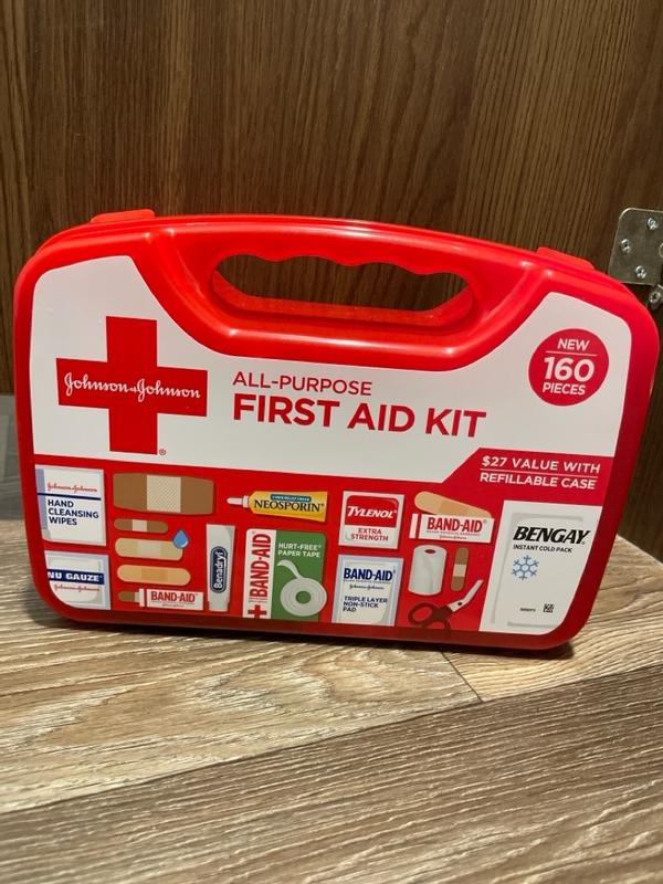 All-Purpose First Aid Kit, 160 Pieces, Plastic Case