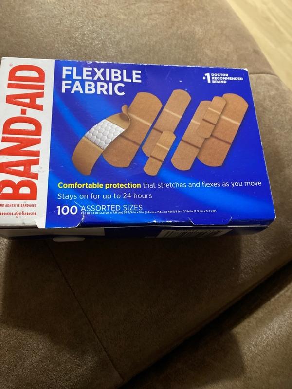 Band Aid Brand Flexible Fabric Adhesive Bandages Assorted Box of 100  Bandages - Office Depot