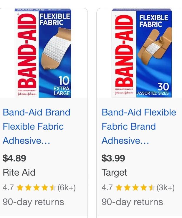Band-Aid Brand Flexible Fabric Adhesive Bandages, Assorted Sizes, 100 Count