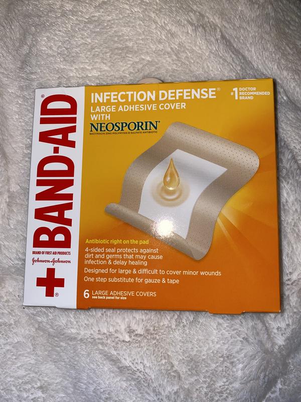 Band-Aid Adhesive Bandages Infection Defense With Neosporin, Extra Large, 8  ct