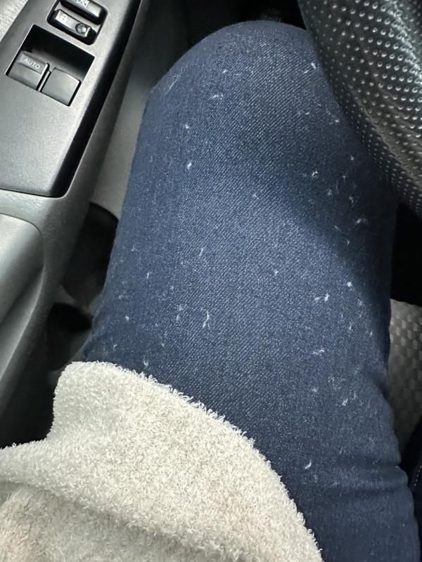 Customer photo for "So soft, comfortable and warm, but it sheds."
