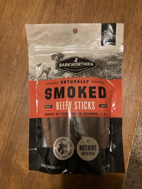 Barkworthies Smoked Beef Stick Dog Treats 6.3 oz. Count of 15 Petco