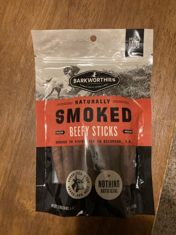 Barkworthies Smoked Beef Stick Dog Treats 6.3 oz. Count of 15 Petco