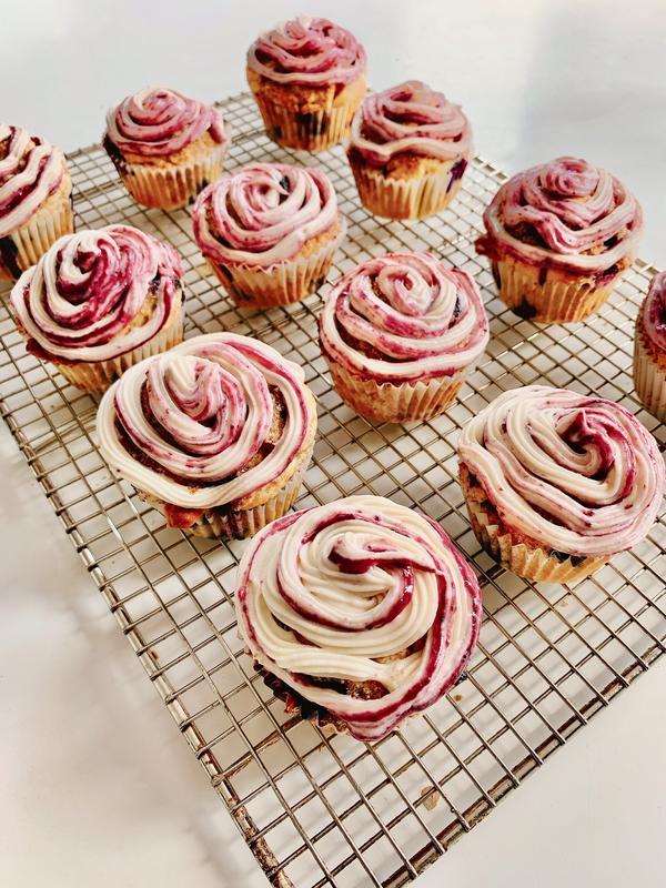 Blueberry Cupcakes with a Cream Cheese Iceing