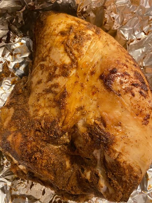 Smoked turkey breast with Rodney's rib rub