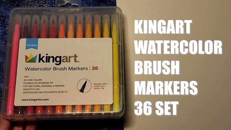 Buy Kingart 36 pieces watercolor brush markers red yellow combo Online