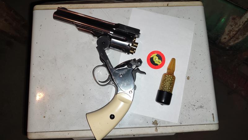 thumbnail image 2 of Barra Schofield No. 3 CO2 BB Revolver – 1875 Replica, Full Metal, 6-Shot, 400 FPS 2 of 14