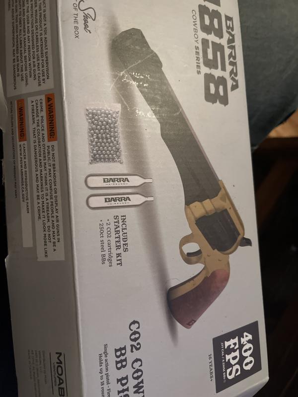 Barra Airguns | 1858 Western CO2 BB Pistol Kit - Black | Cowboy Series