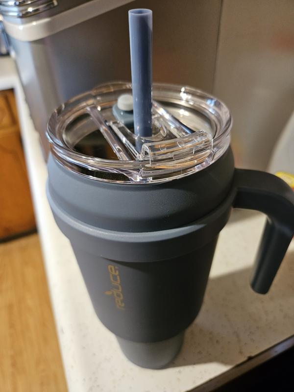 Reduce Vacuum Insulated Stainless Steel Cold1 Desk Tumbler with Handle, Lid  and Straw, Glacier, 50 oz. 