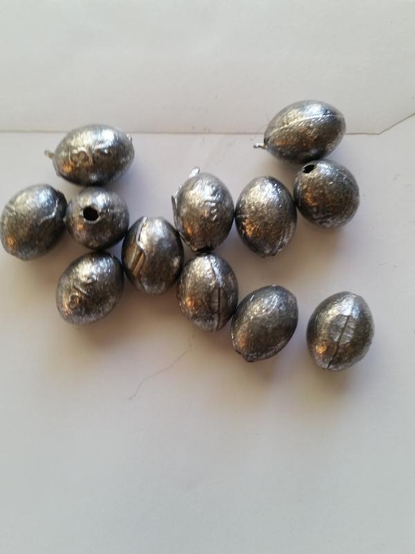 2 Packs Eagle Claw Egg Sinkers - 1/8 Oz Lead Weights (10 Per Pack) WES-18