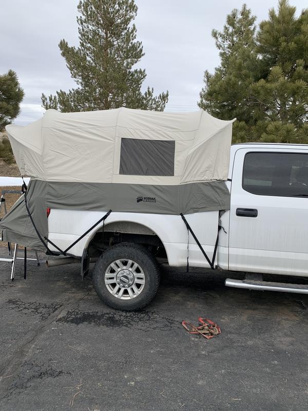 Truck tent with outlet toolbox