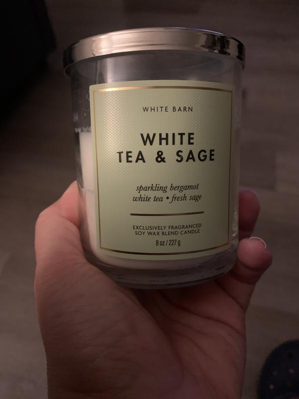 White Tea & Sage Single Wick Candle | Bath & Body Works