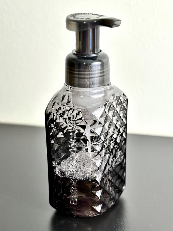 Faceted Black Glass Gentle Foaming Hand Soap Dispenser