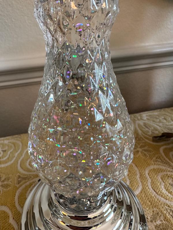 Bath And Body Works Silver Swirling Glitter 3-Wick Candle Pedestal Light Up  New 667553589538