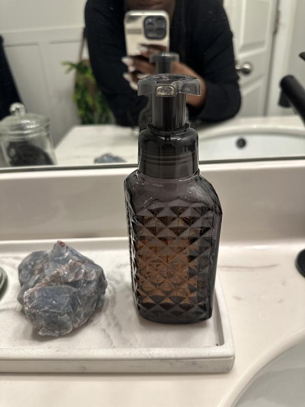 Faceted Black Glass Gentle & Clean Foaming Hand Soap Dispenser