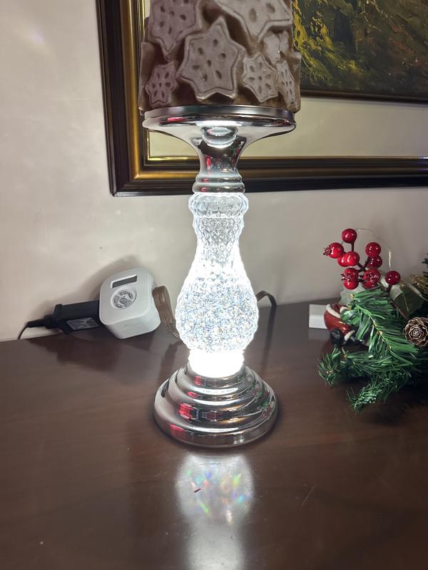 NEW BBW BEAUTIFUL LIT-UP GLITTER 3WICK popular CANDLE PEDESTAL