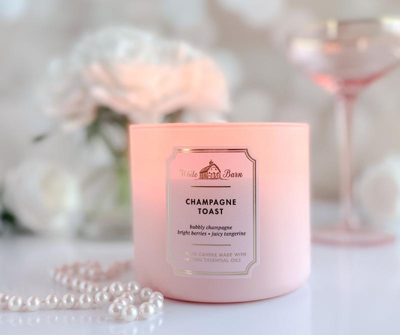 Bath & Body Works White Barn Champagne Toast 3 Wick Candle 14.5 Oz.