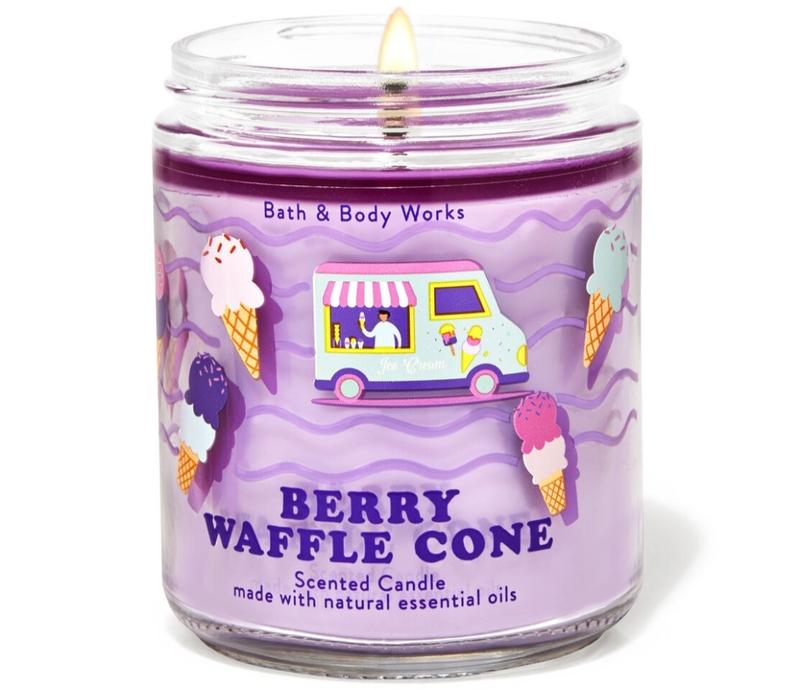 Bath & Body Works Berry Waffle Cone 3 Wick Candle ~ LOT OF 2 ~ Ships Free! 