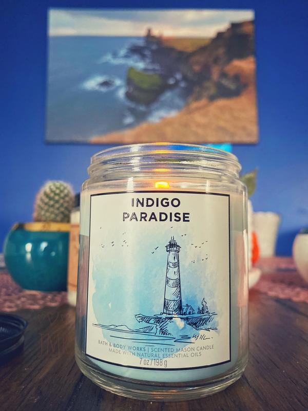 Indigo Paradise Mason Single Wick Candle | Bath & Body Works