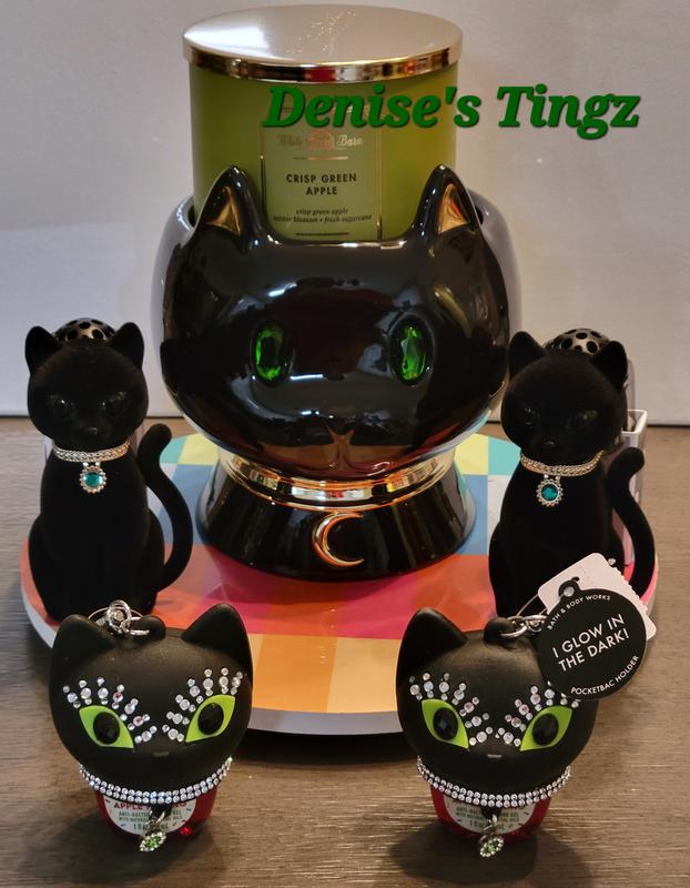 Purchases New Bath & Body Works Halloween Black Cat Candle Holder, Cat Hanger and Plug In