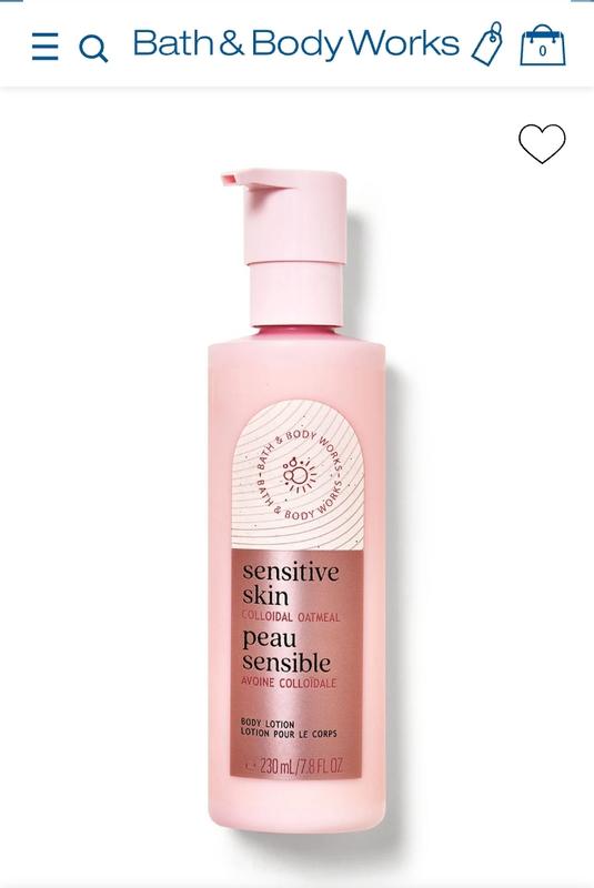 Sensitive Skin with Colloidal Oatmeal Body Lotion Bath and Body Works