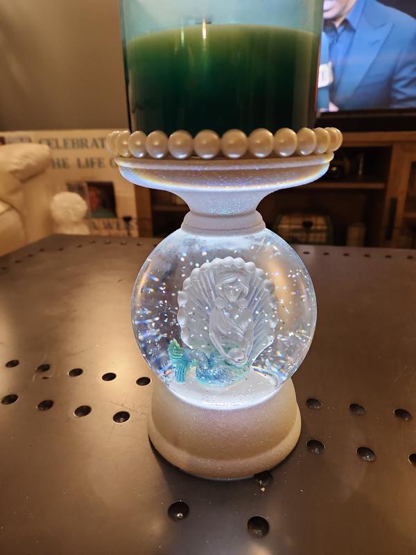 BBW Water outlet Globe Mermaid Pearls & Glitter Large 3 Wick Candle Holder