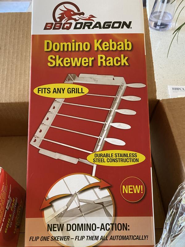 BBQ Dragon Stainless Steel Kebab Holder Rack for Grill, 14.75-in Length ...