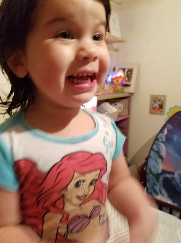 This is Mia's "woo-hoo new bed!" face