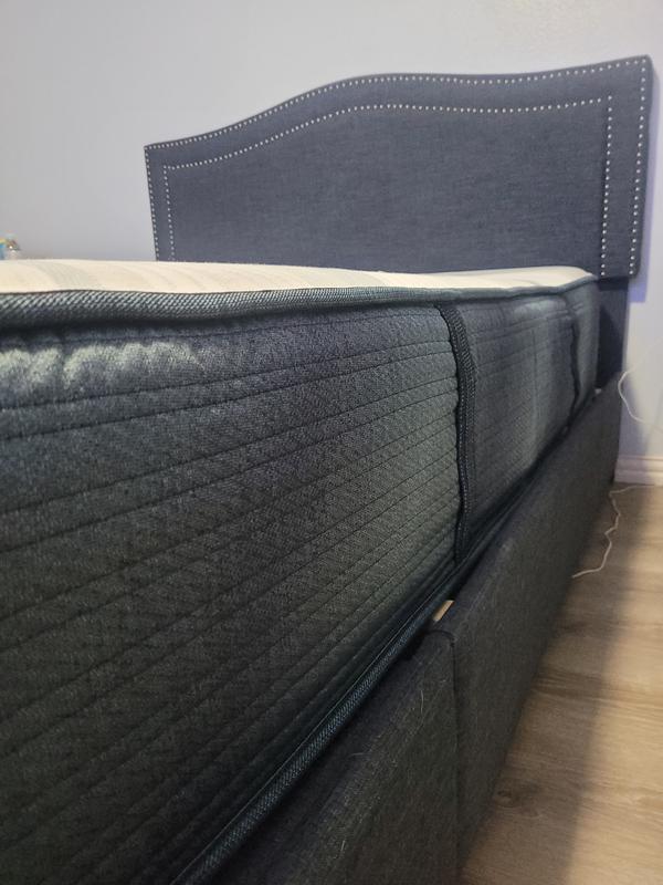 Fits pretty well in this Queen bedframe w/no boxspring