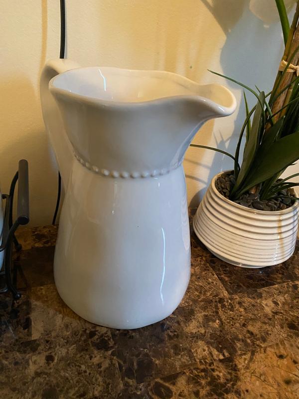 Modern Farmhouse Organic Bead Pitcher in White Bed Bath and Beyond Canada