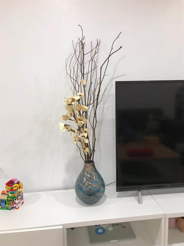 Lenox Seaview Swirl Decorative Art Glass Home Decor Bottle Vase 11" Open Box 