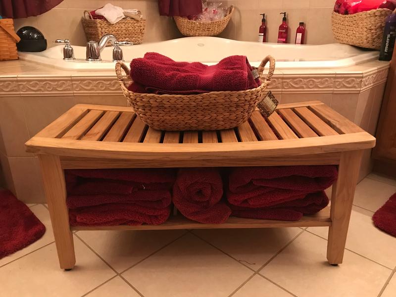 Haven™ Teakwood Double Shower Bench Bed Bath & Beyond